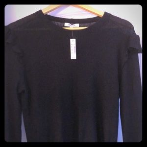 Madewell black flutter sleeve sweater